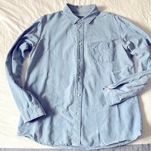 a.p.c denim long sleeve button down